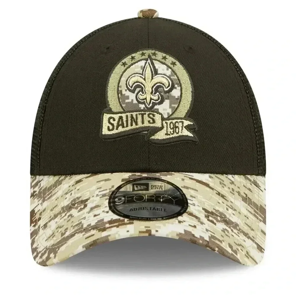 New Era Hat Black Camo New Orleans Saints 9Forty NFL Salute To Service Snapback